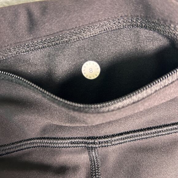 Lululemon Tight Stuff Tight II Womens 8 Black Gray Reflective Dots Scallop Hem - Picture 10 of 11